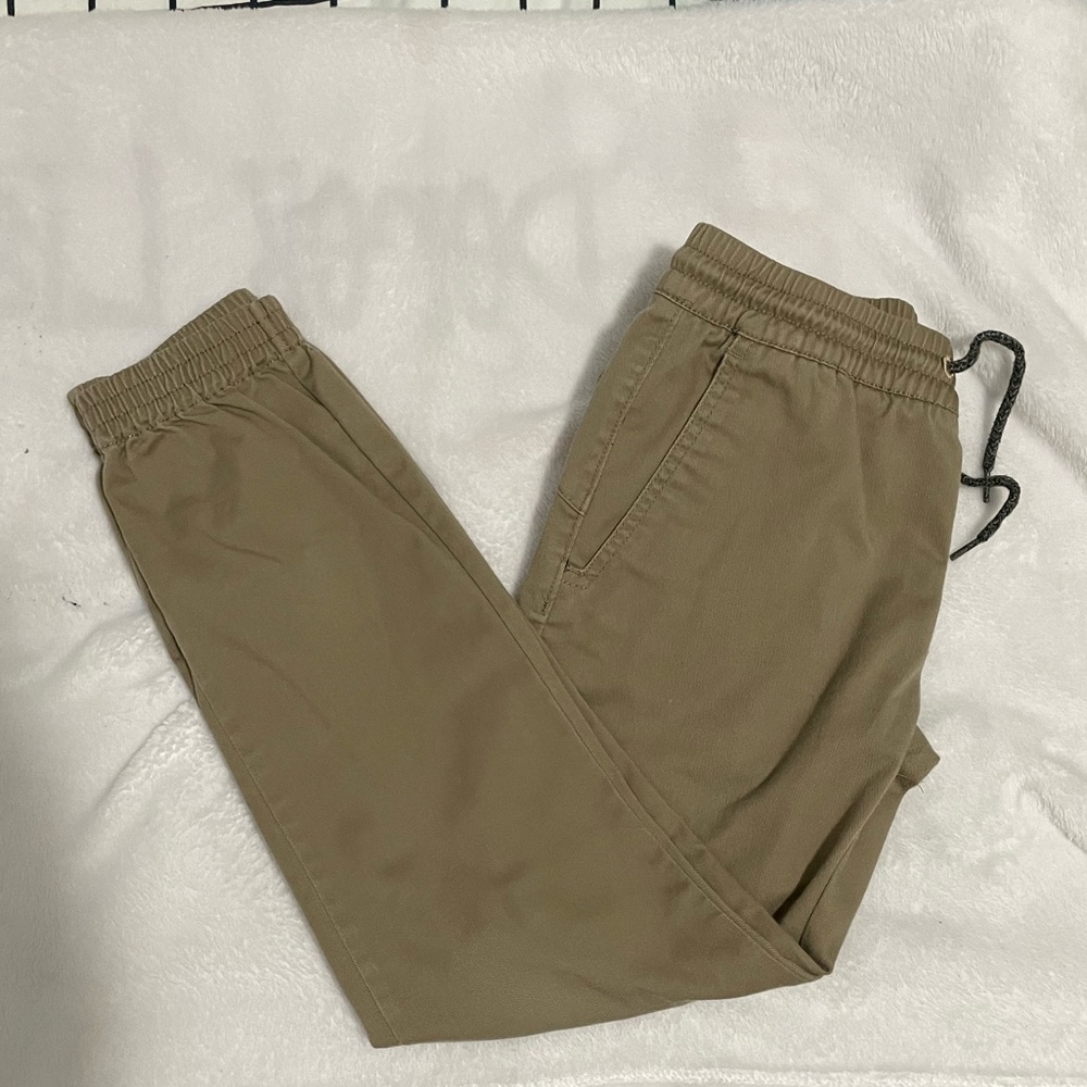 Volcom Big Boys Frickin Slim Jogger Pants in Khaki